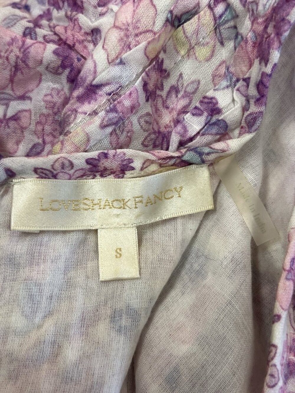 LoveShackFancy Natasha Floral Mini Dress Size S Small Pink Purple - Picture 4 of 8